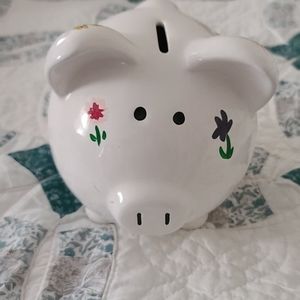 Ceramic hand painted piggy bank